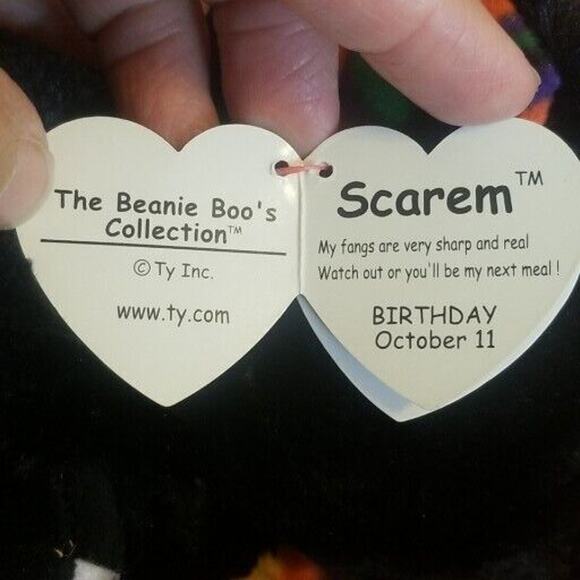 Ty Beanie Boos Lot Of 4 Scarem, Slush, Bandit, Whiskers, All With Tags Halloween - Picture 7 of 16